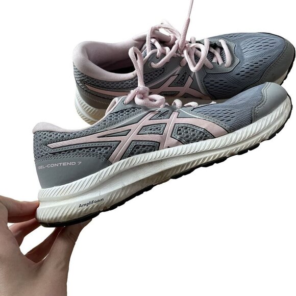 Asics everyday comfort amplifoam design gray pink size 8 sneakers running shoes - Picture 7 of 8